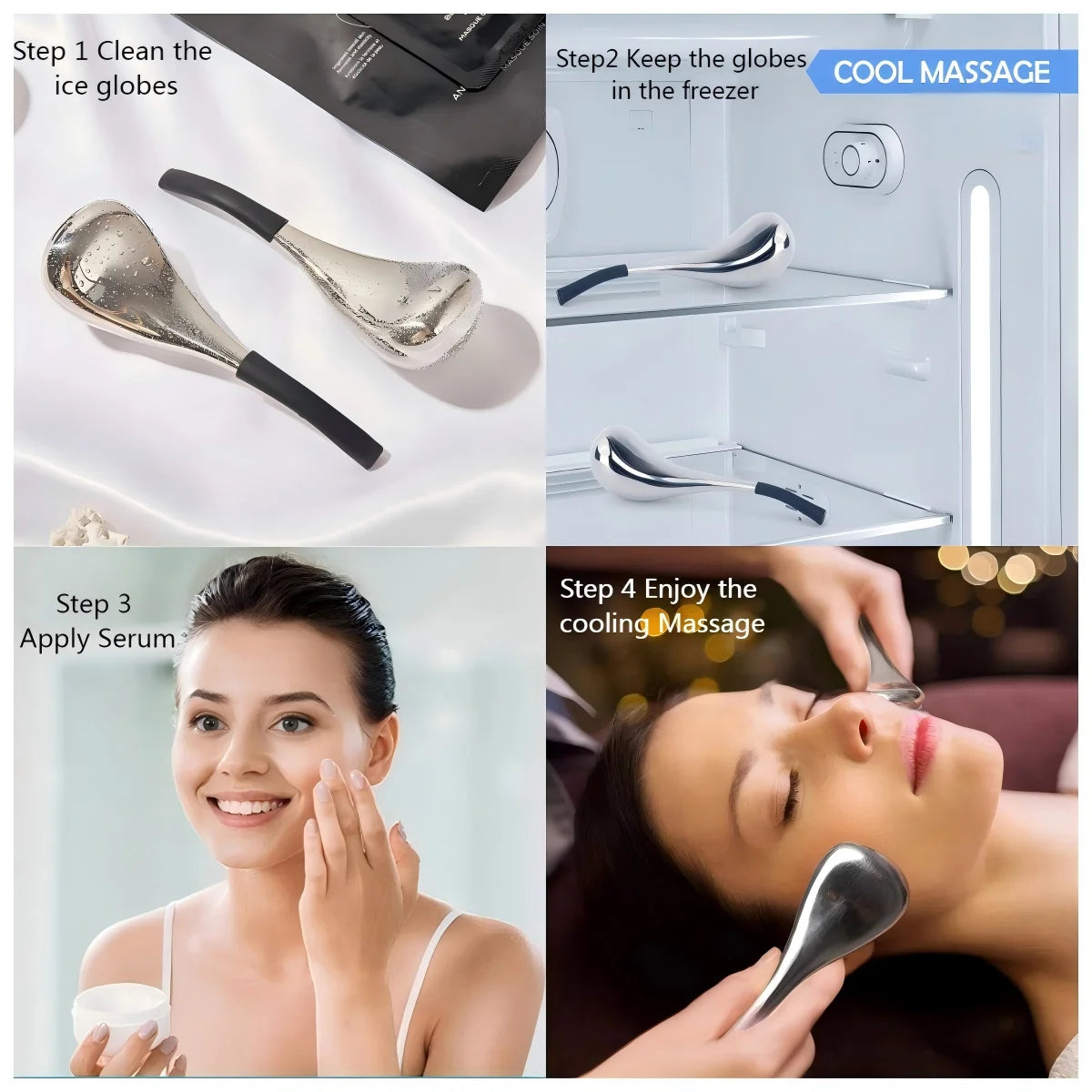 Esferas de hielo reutilizables para el cuidado el facial